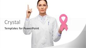  Presentation with pink ribbon breast awareness - PPT theme enhanced with medicine-healthcare-and-oncology-concept background and a white colored foreground