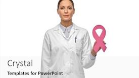  Presentation with breast - PPT theme having medicine-healthcare-and-oncology-concept background and a white colored foreground