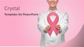  Presentation with pink ribbon breast awareness - Audience pleasing presentation design consisting of medicine-healthcare-and-oncology-concept backdrop and a lemonade colored foreground