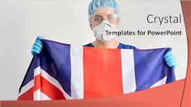  Presentation with mask nurse - Theme enhanced with medicine-healthcare-and-pandemic-concept background and a light gray colored foreground