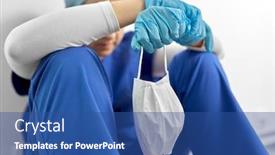  Presentation with virus disease - Audience pleasing presentation theme consisting of medicine-healthcare-and-pandemic-concept backdrop and a ocean colored foreground