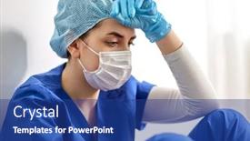  Presentation with hospital mask - Presentation featuring medicine-healthcare-and-pandemic-concept background and a ocean colored foreground