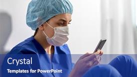  Presentation with hospital mask - Presentation theme enhanced with medicine-healthcare-and-pandemic-concept background and a ocean colored foreground