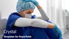  Presentation with virus disease - PPT theme consisting of medicine-healthcare-and-pandemic-concept background and a navy blue colored foreground