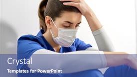  Presentation with mask nurse - Beautiful presentation featuring medicine-healthcare-and-pandemic-concept backdrop and a ocean colored foreground