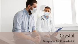  Presentation with virus disease - Amazing slide set having medicine-healthcare-and-pandemic-concept backdrop and a coral colored foreground