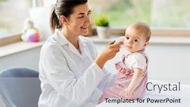  Presentation with digital hospital - Cool new PPT theme with medicine healthcare and pediatrics concept backdrop and a light gray colored foreground