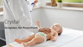  Presentation with baby nurse - Presentation design consisting of medicine healthcare and pediatrics concept background and a light gray colored foreground
