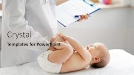  Presentation with baby nurse - Slide deck enhanced with medicine-healthcare-and-pediatrics-concept background and a soft green colored foreground