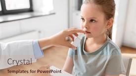  Presentation with medical concept - Presentation theme with medicine-healthcare-and-pediatry-concept background and a coral colored foreground