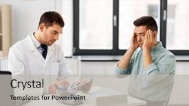  Presentation with medical clipboard - Slides consisting of medicine healthcare and people concept background and a light gray colored foreground