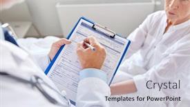  Presentation with medicine - Amazing PPT theme having medicine-healthcare-and-people-concept backdrop and a lemonade colored foreground