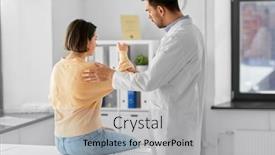  Presentation with people talking - Presentation design enhanced with medicine-healthcare-and-people-concept background and a light gray colored foreground