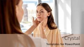  Presentation with female hospital patient - Theme enhanced with medicine-healthcare-and-people-concept background and a coral colored foreground