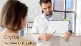  Presentation with cardiologist - Presentation theme consisting of medicine-healthcare-and-people-concept background and a coral colored foreground