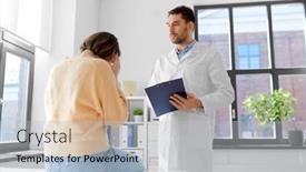  Presentation with medicine - Presentation enhanced with medicine-healthcare-and-people-concept background and a light gray colored foreground