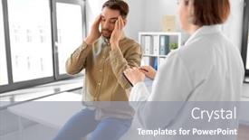  Presentation with female hospital patient - Presentation theme with medicine-healthcare-and-people-concept background and a gray colored foreground