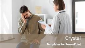  Presentation with female hospital patient - Slide set featuring medicine-healthcare-and-people-concept background and a coral colored foreground