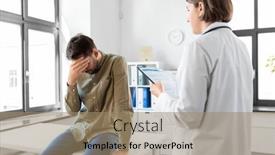  Presentation with female hospital patient - Presentation theme enhanced with medicine-healthcare-and-people-concept background and a coral colored foreground