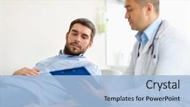  Presentation with healthcare - Presentation theme enhanced with medicine healthcare and people concept background and a light blue colored foreground