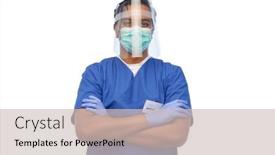  Presentation with blue shield - Audience pleasing PPT theme consisting of medicine-healthcare-and-protection-concept backdrop and a soft green colored foreground