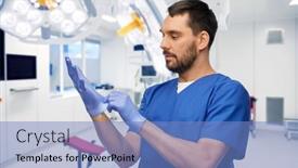  Presentation with surgery room - PPT layouts featuring medicine-healthcare-and-surgery-concept background and a teal colored foreground