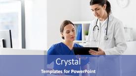  Presentation with nurse technology - PPT layouts enhanced with medicine-healthcare-and-technology-concept background and a ocean colored foreground