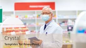  Presentation with pharmacy tablet - Audience pleasing slide deck consisting of medicine-healthcare-and-technology-concept backdrop and a lemonade colored foreground