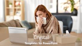  Presentation with healthcare technology - Presentation theme featuring medicine-healthcare-and-technology-concept background and a coral colored foreground