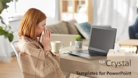  Presentation with healthcare technology - Presentation design with medicine-healthcare-and-technology-concept background and a coral colored foreground