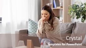  Presentation with healthcare technology - Presentation design with medicine-healthcare-and-technology-concept background and a violet colored foreground