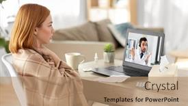  Presentation with healthcare technology - Slide set featuring medicine-healthcare-and-technology-concept background and a coral colored foreground