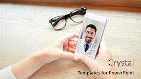  Presentation with healthcare technology - PPT layouts having medicine-healthcare-and-technology-concept background and a lemonade colored foreground