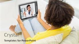  Presentation with healthcare technology - PPT theme featuring medicine-healthcare-and-technology-concept background and a blonde colored foreground