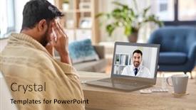  Presentation with medical video - Amazing slides having medicine-healthcare-and-technology-concept backdrop and a coral colored foreground