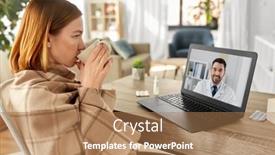  Presentation with medical video - Theme featuring medicine-healthcare-and-technology-concept background and a coral colored foreground