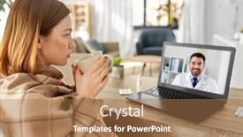  Presentation with medical video - Cool new theme with medicine-healthcare-and-technology-concept backdrop and a coral colored foreground