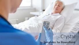  Presentation with nurse technology - PPT theme enhanced with medicine-healthcare-and-technology-concept background and a teal colored foreground