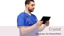  Presentation with nurse technology - Theme having medicine-healthcare-and-technology-concept background and a lemonade colored foreground