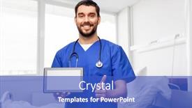  Presentation with nurse technology - Beautiful PPT theme featuring medicine-healthcare-and-technology-concept backdrop and a cobalt blue colored foreground