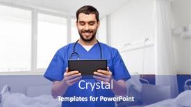  Presentation with nurse technology - Slide set enhanced with medicine-healthcare-and-technology-concept background and a ocean colored foreground