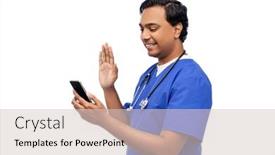  Presentation with nurse technology - Slides with medicine-healthcare-and-technology-concept background and a lemonade colored foreground