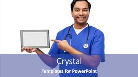  Presentation with nurse technology - Theme having medicine-healthcare-and-technology-concept background and a ocean colored foreground