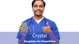  Presentation with nurse technology - Slide deck consisting of medicine-healthcare-and-technology-concept background and a cobalt blue colored foreground