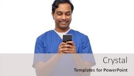  Presentation with nurse technology - Presentation design featuring medicine-healthcare-and-technology-concept background and a light gray colored foreground