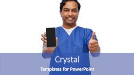  Presentation with nurse technology - Presentation design consisting of medicine-healthcare-and-technology-concept background and a ocean colored foreground