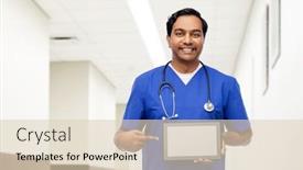  Presentation with nurse technology - Theme with medicine-healthcare-and-technology-concept background and a lemonade colored foreground