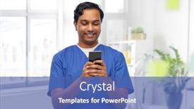  Presentation with nurse technology - Colorful PPT theme enhanced with medicine-healthcare-and-technology-concept backdrop and a ocean colored foreground