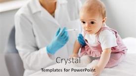  Presentation with vaccine baby - PPT theme enhanced with medicine-healthcare-and-vaccination-concept background and a lemonade colored foreground