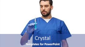  Presentation with male nurse - Theme having medicine-healthcare-and-vaccination-concept background and a ocean colored foreground